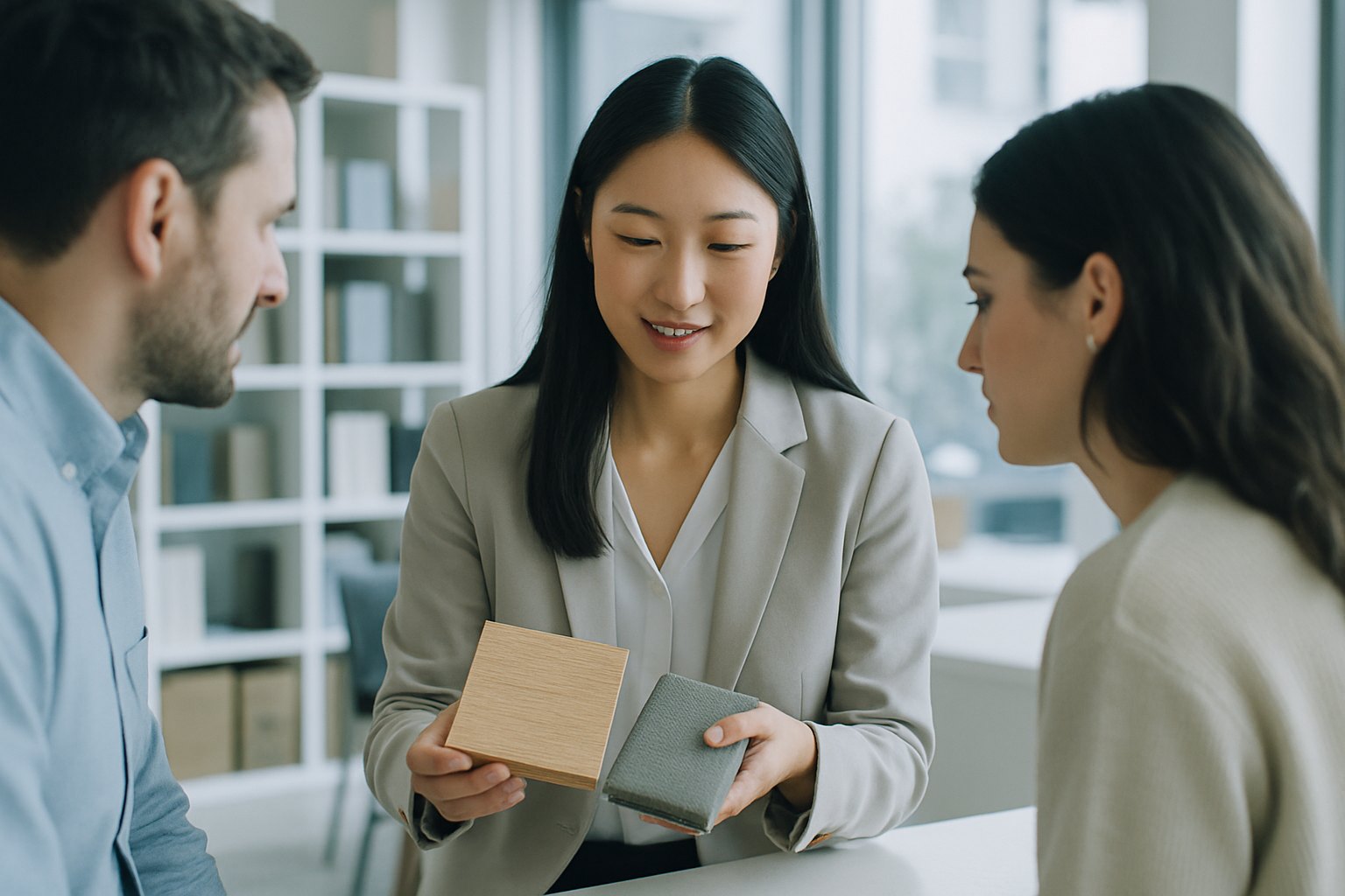 I professionisti discutono le esigenze con i clienti